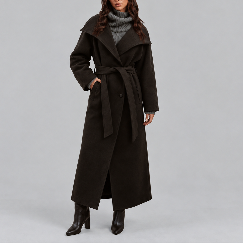 Belmora - Belted Longline Wrap Coat Winter Wear — view 4 of 6
