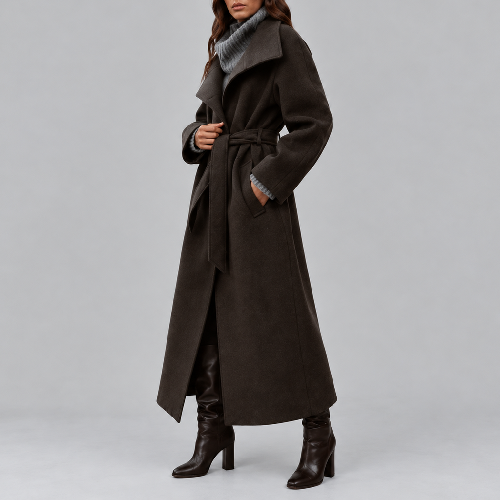 Belmora - Belted Longline Wrap Coat Winter Wear — view 5 of 6