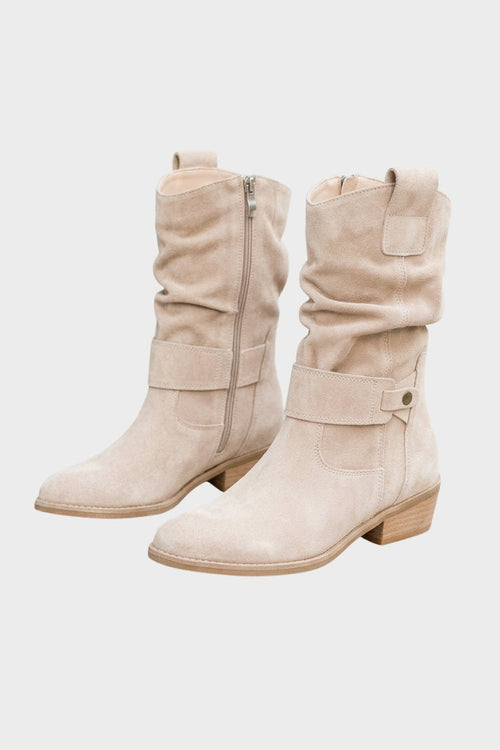 Belmore - Calf-Length Buckle Strap Boots Everyday Wear