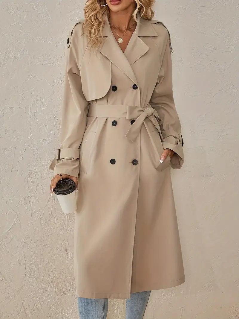 Belmoreau - Double Breasted Trench Coat Smart Casual Layering