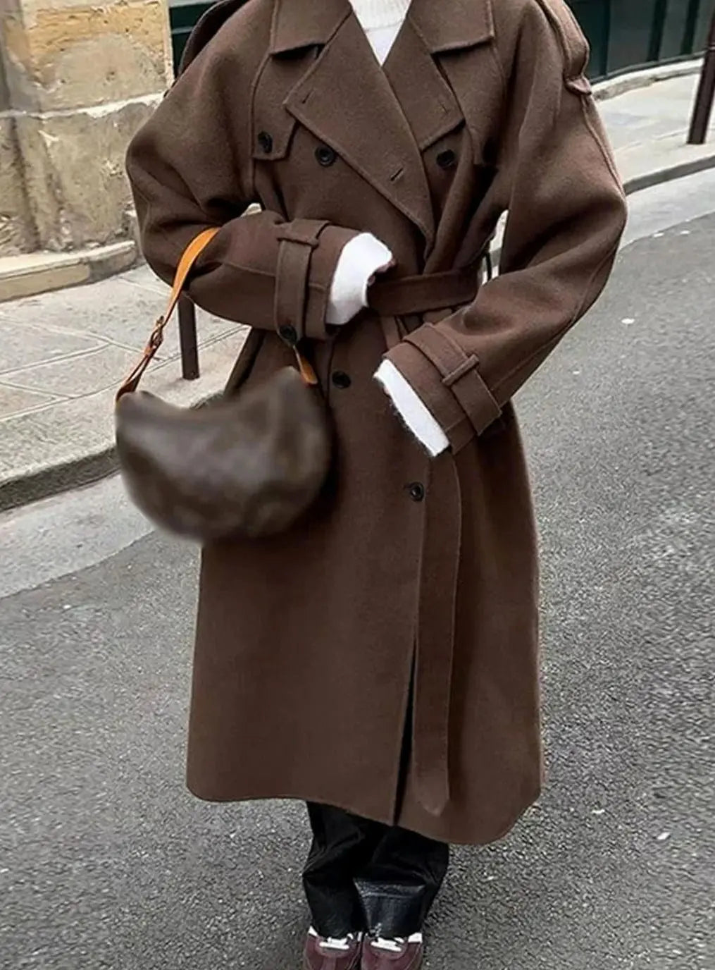 Belmorra - Belted Wool Midi Coat Autumn Winter Occasions — view 2 of 8