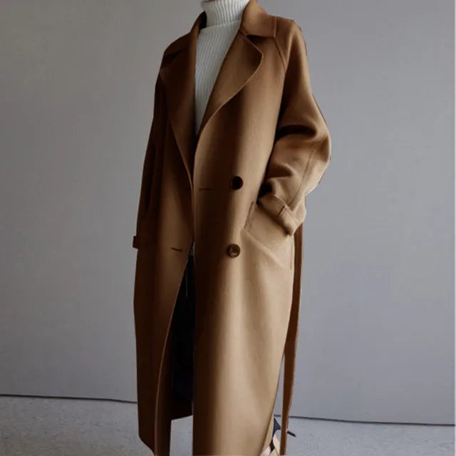 Belrosa - Belted Double-Breasted Wool Coat Winter Wear — view 3 of 6