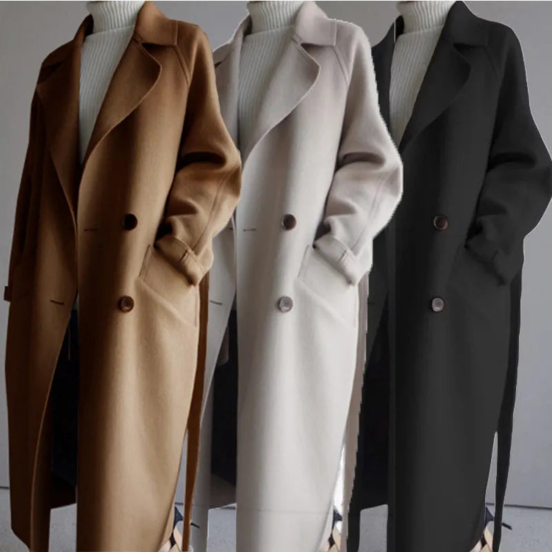 Belrosa - Belted Double-Breasted Wool Coat Winter Wear — view 4 of 6
