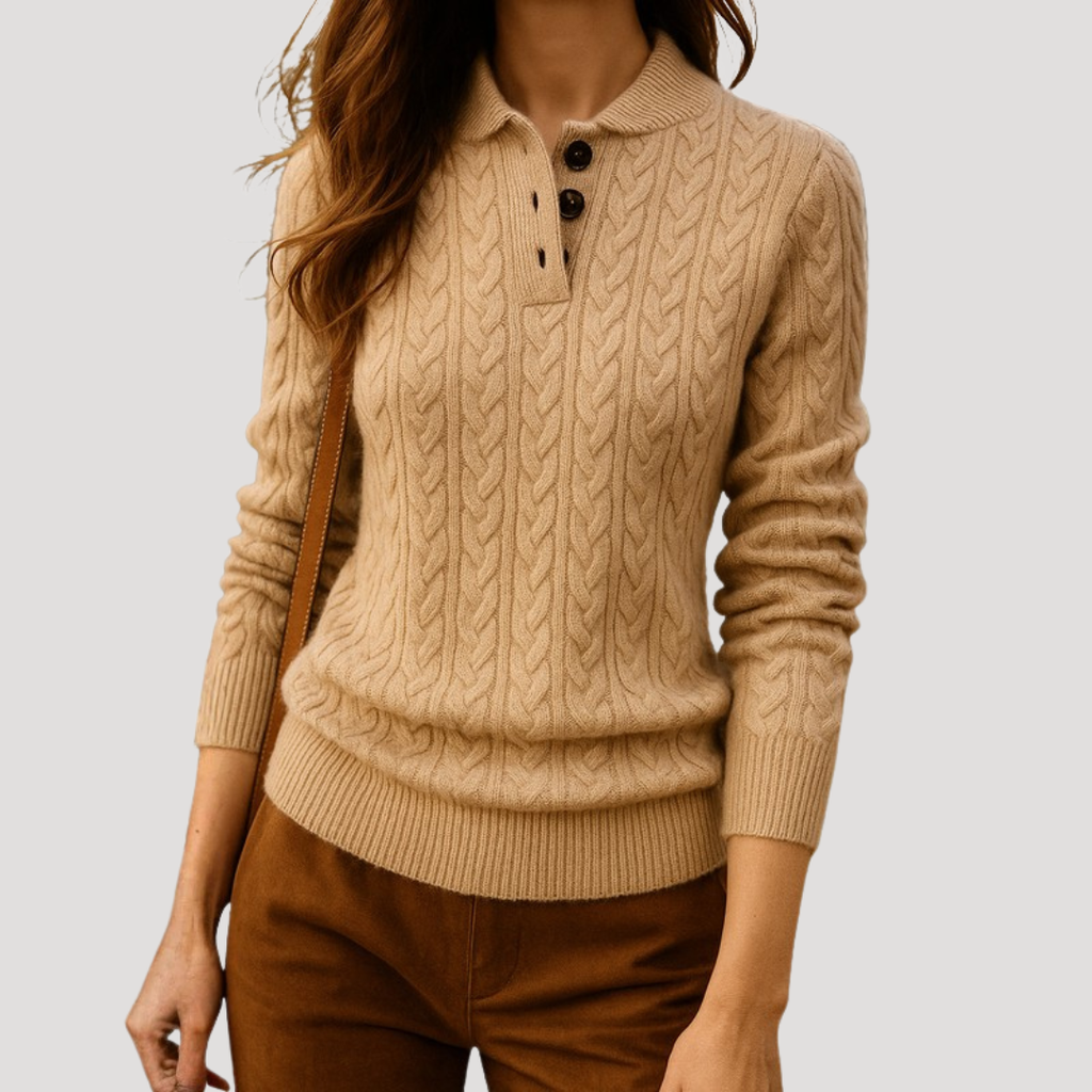 Brennora - Ribbed Collar Pullover Sweater For Casual Days — view 4 of 5