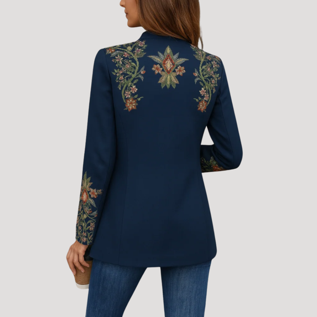 Brocelle - Embroidered Button Front Jacket Cooler Weather Layering — view 3 of 3