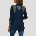 Brocelle - Embroidered Button Front Jacket Cooler Weather Layering — view 3 of 3