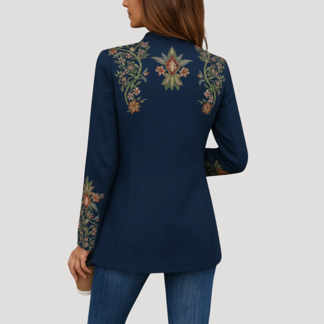 Brocelle - Embroidered Button Front Jacket Cooler Weather Layering — view 3 of 3