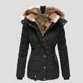 Brumelle - Fitted Faux Fur Hood Jacket Cold Weather Wear