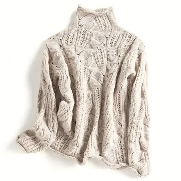 Cablena - Cable Knit Turtleneck Sweater Cold Weather Layering — view 2 of 4