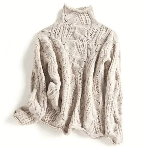 Cablena - Cable Knit Turtleneck Sweater Cold Weather Layering — view 2 of 4