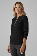Cablesa - Zip Neck Cable Knit Jumper Everyday Wear — view 5 of 8