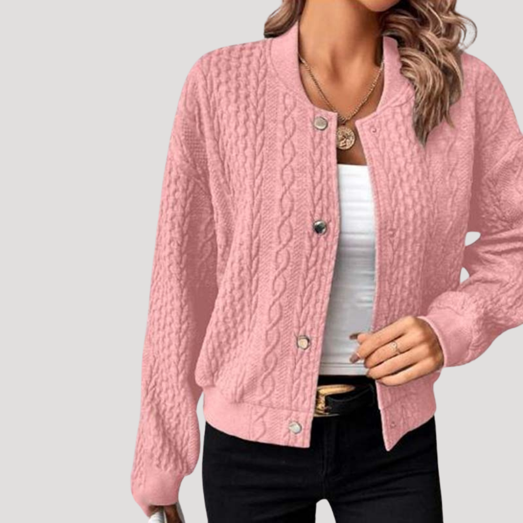 Cablow - Cable Knit Button Front Cardigan Cooler Day Layering — view 7 of 9