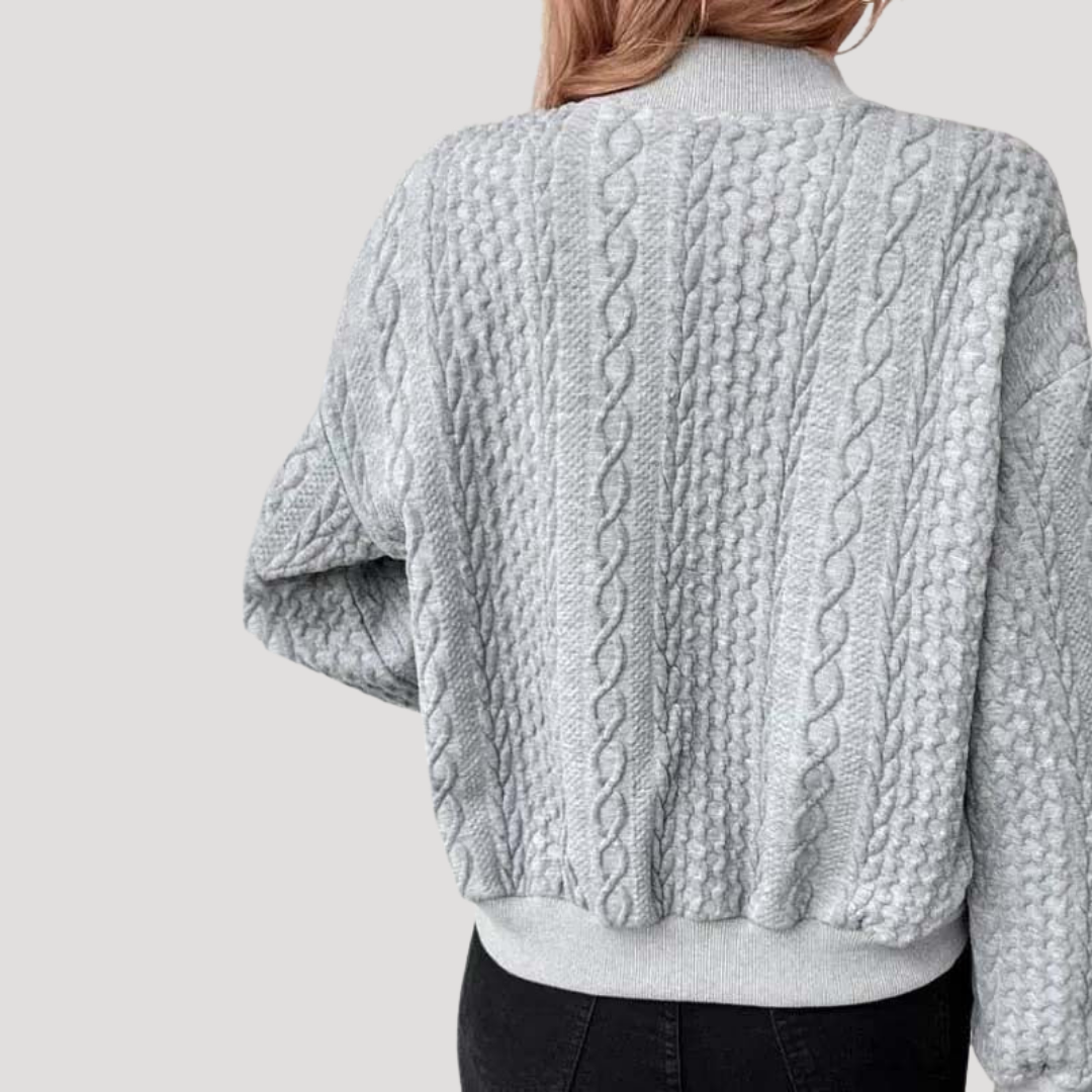 Cablow - Cable Knit Button Front Cardigan Cooler Day Layering — view 9 of 9