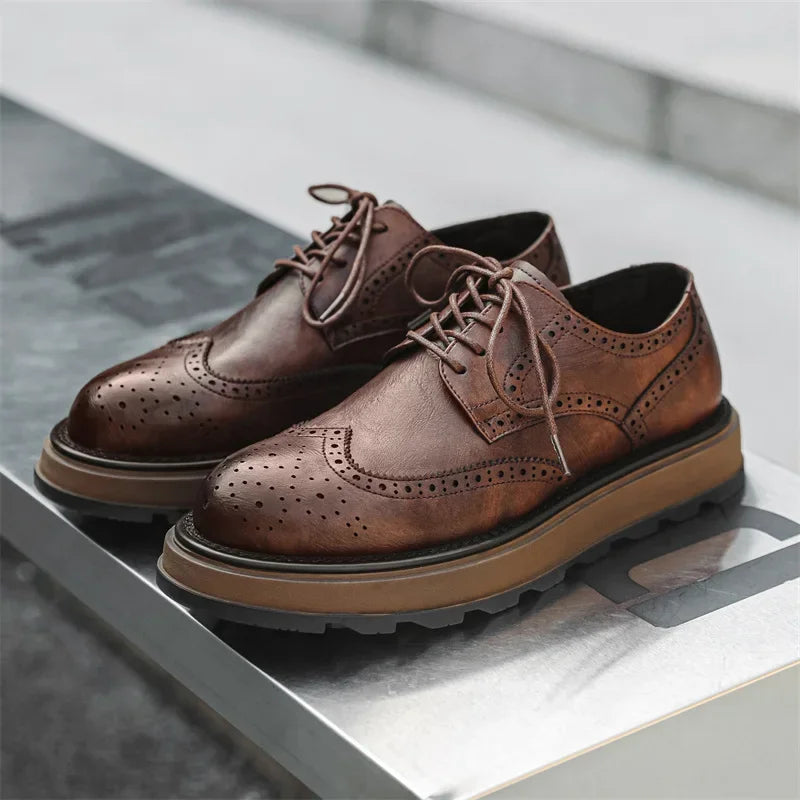 Calderleigh - Leather Brogue Shoes Office And Weekend Wear
