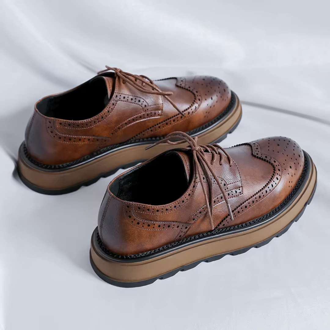 Calderleigh - Leather Brogue Shoes Office And Weekend Wear — view 2 of 8