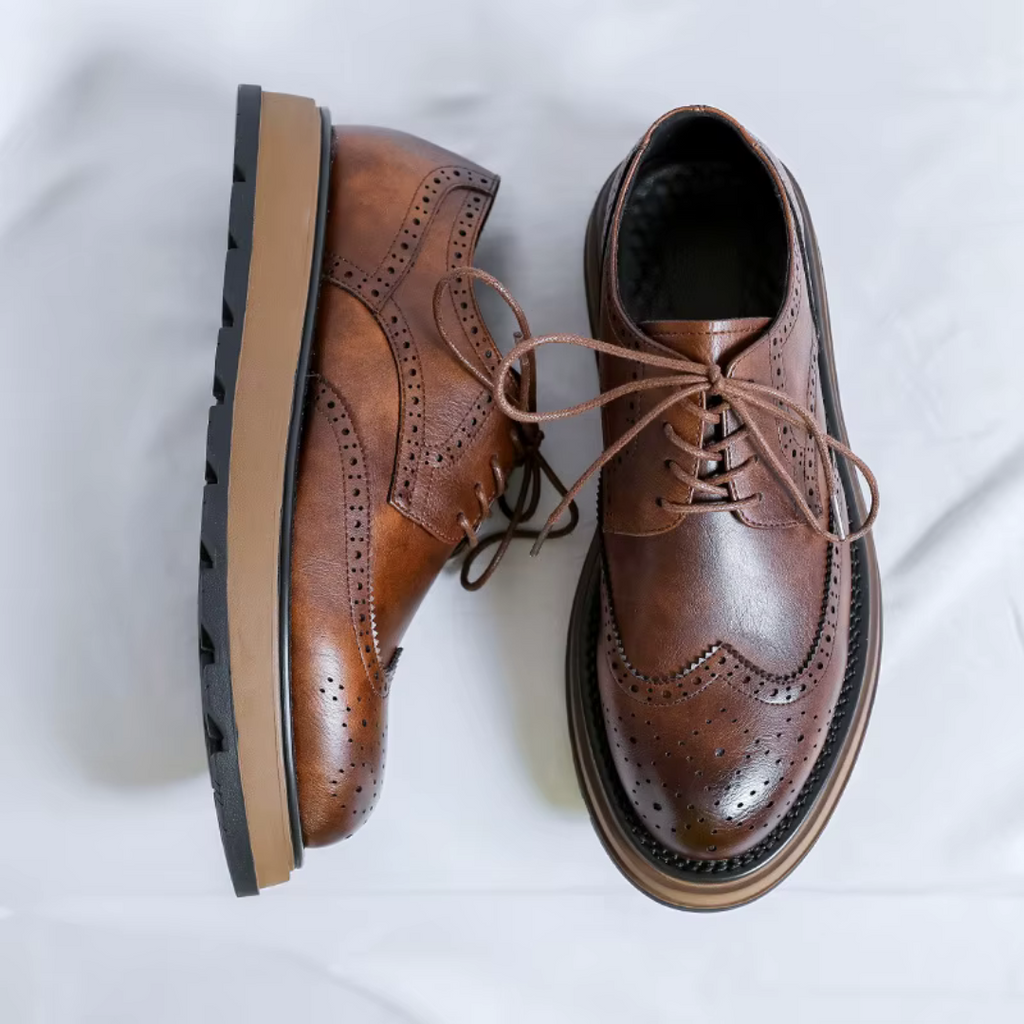 Calderleigh - Leather Brogue Shoes Office And Weekend Wear — view 3 of 8