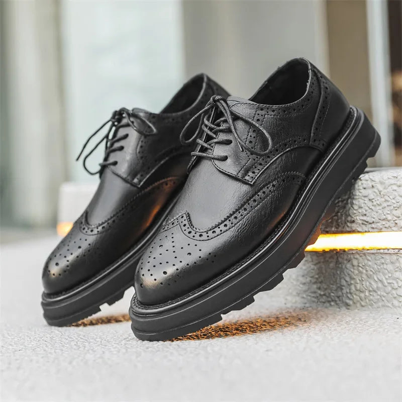 Calderleigh - Leather Brogue Shoes Office And Weekend Wear — view 5 of 8