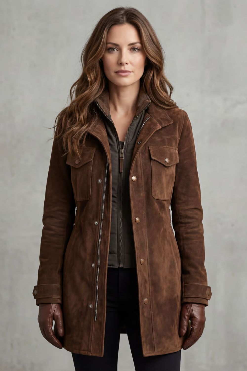Calmyra - Longline Suede Coat For Everyday Layering — view 2 of 4