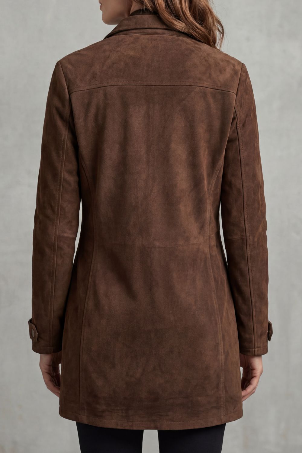 Calmyra - Longline Suede Coat For Everyday Layering — view 4 of 4