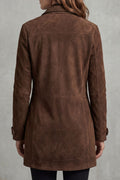 Calmyra - Longline Suede Coat For Everyday Layering — view 4 of 4