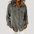 Camerly - Button Front Long Sleeve Blouse Everyday Layering