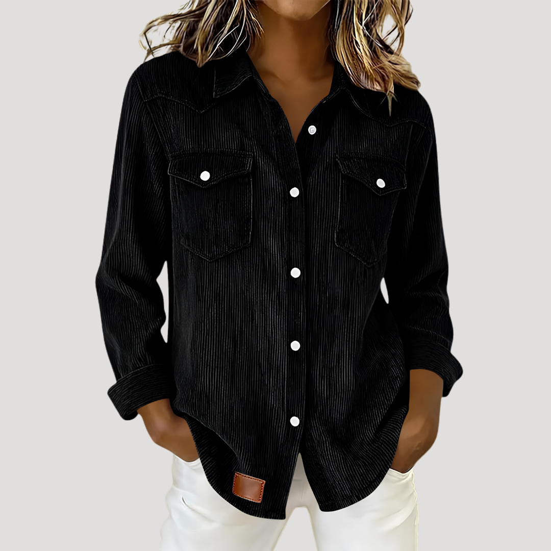 Camerly - Button Front Long Sleeve Blouse Everyday Layering — view 2 of 6