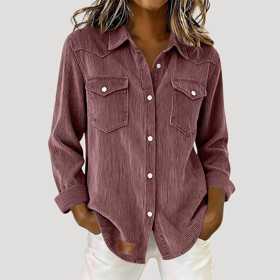 Camerly - Button Front Long Sleeve Blouse Everyday Layering — view 3 of 6