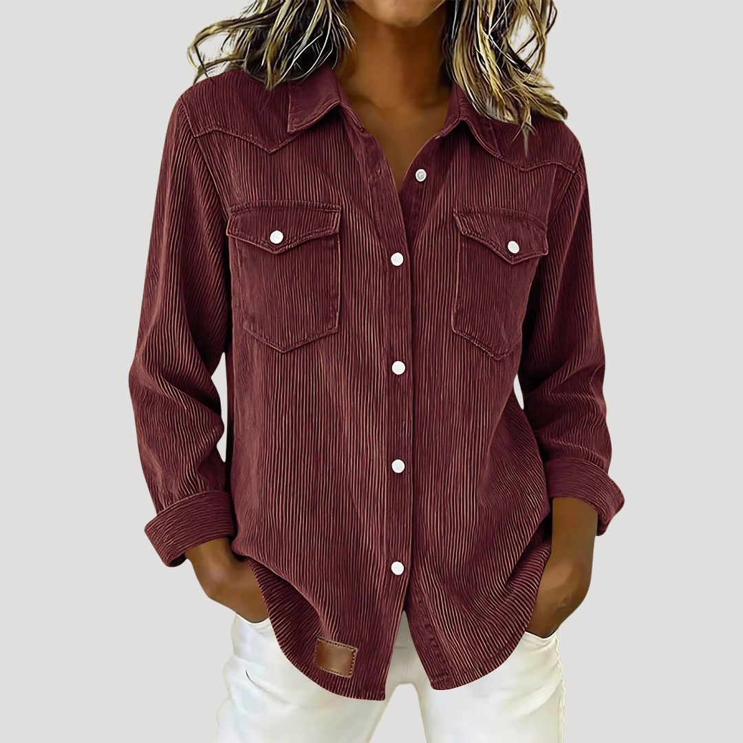 Camerly - Button Front Long Sleeve Blouse Everyday Layering — view 4 of 6