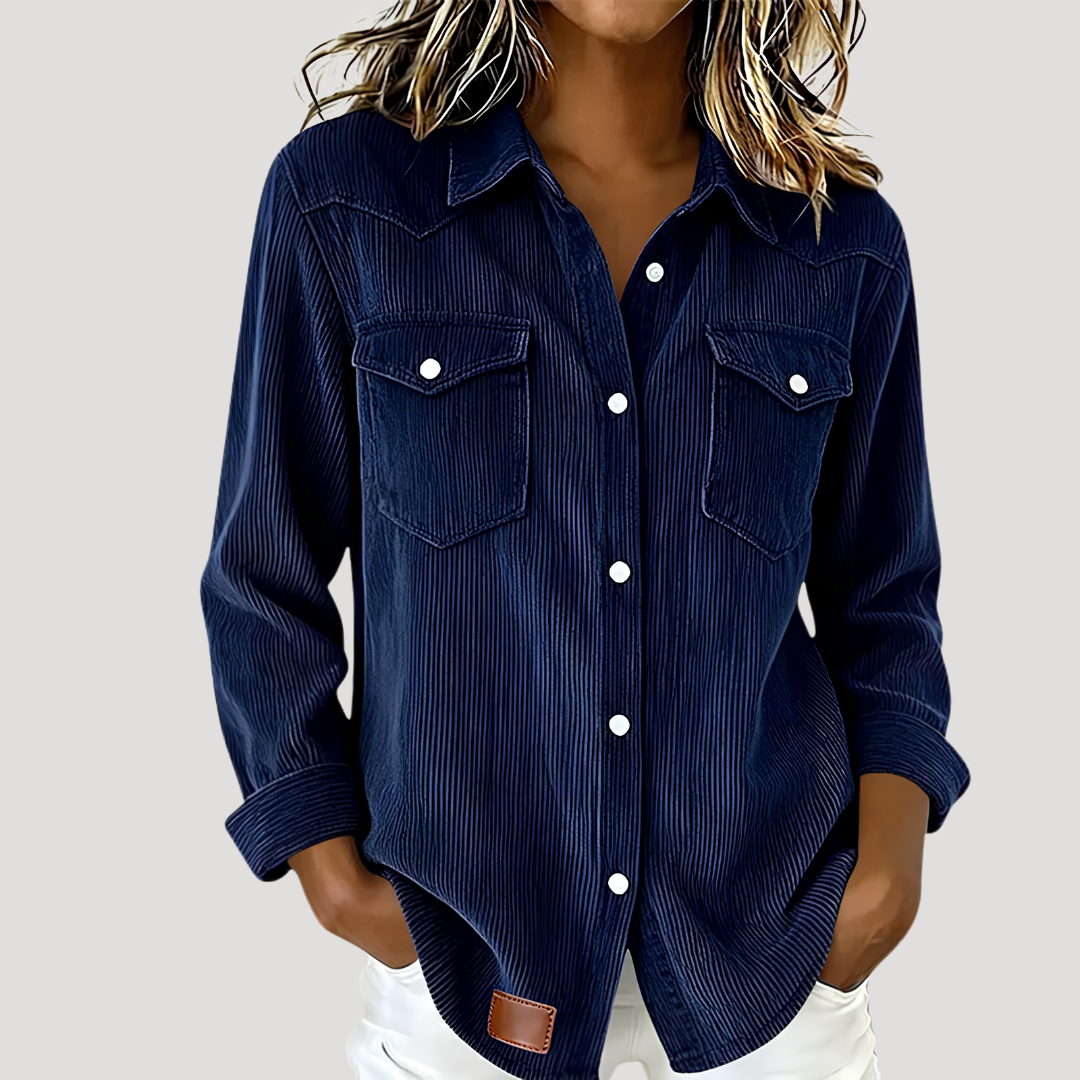 Camerly - Button Front Long Sleeve Blouse Everyday Layering — view 5 of 6