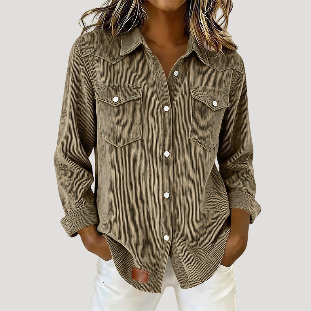 Camerly - Button Front Long Sleeve Blouse Everyday Layering — view 6 of 6