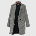 Chessina - Houndstooth Double Breasted Belted Coat Office Wear