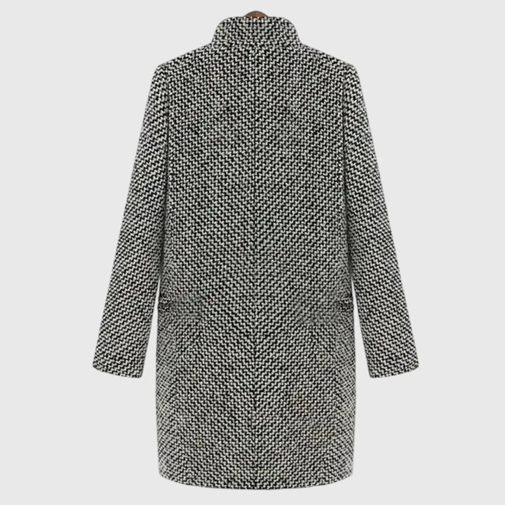 Chessina - Houndstooth Double Breasted Belted Coat Office Wear — view 5 of 5