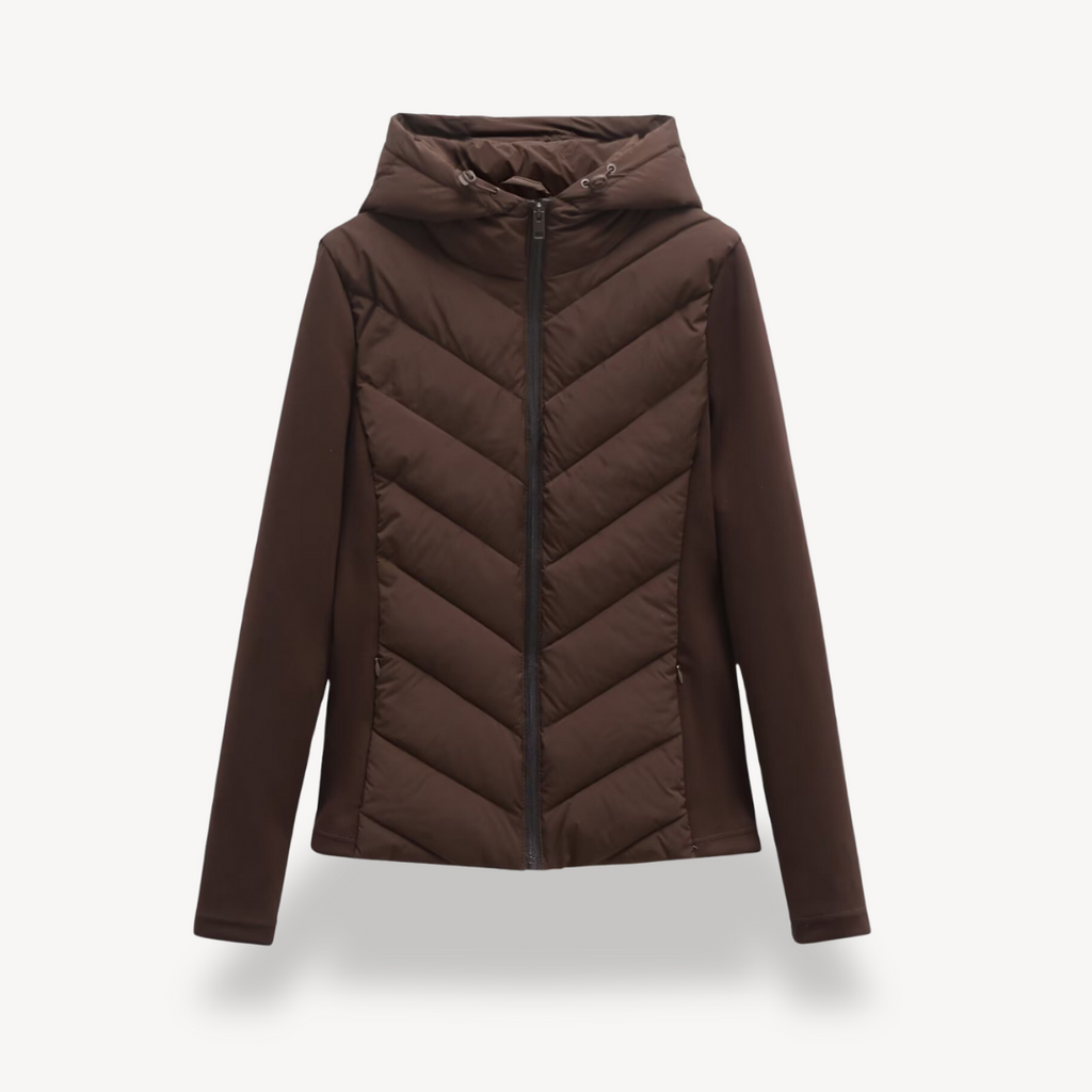 Chevronna - Hooded Quilted Jacket Cool Weather Layering