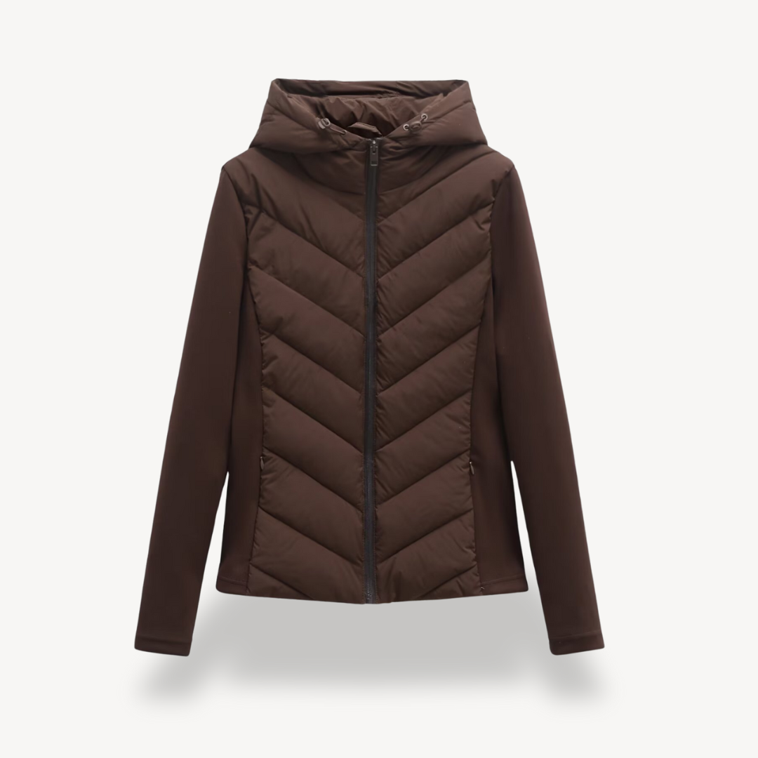 Chevronna - Hooded Quilted Jacket Cool Weather Layering