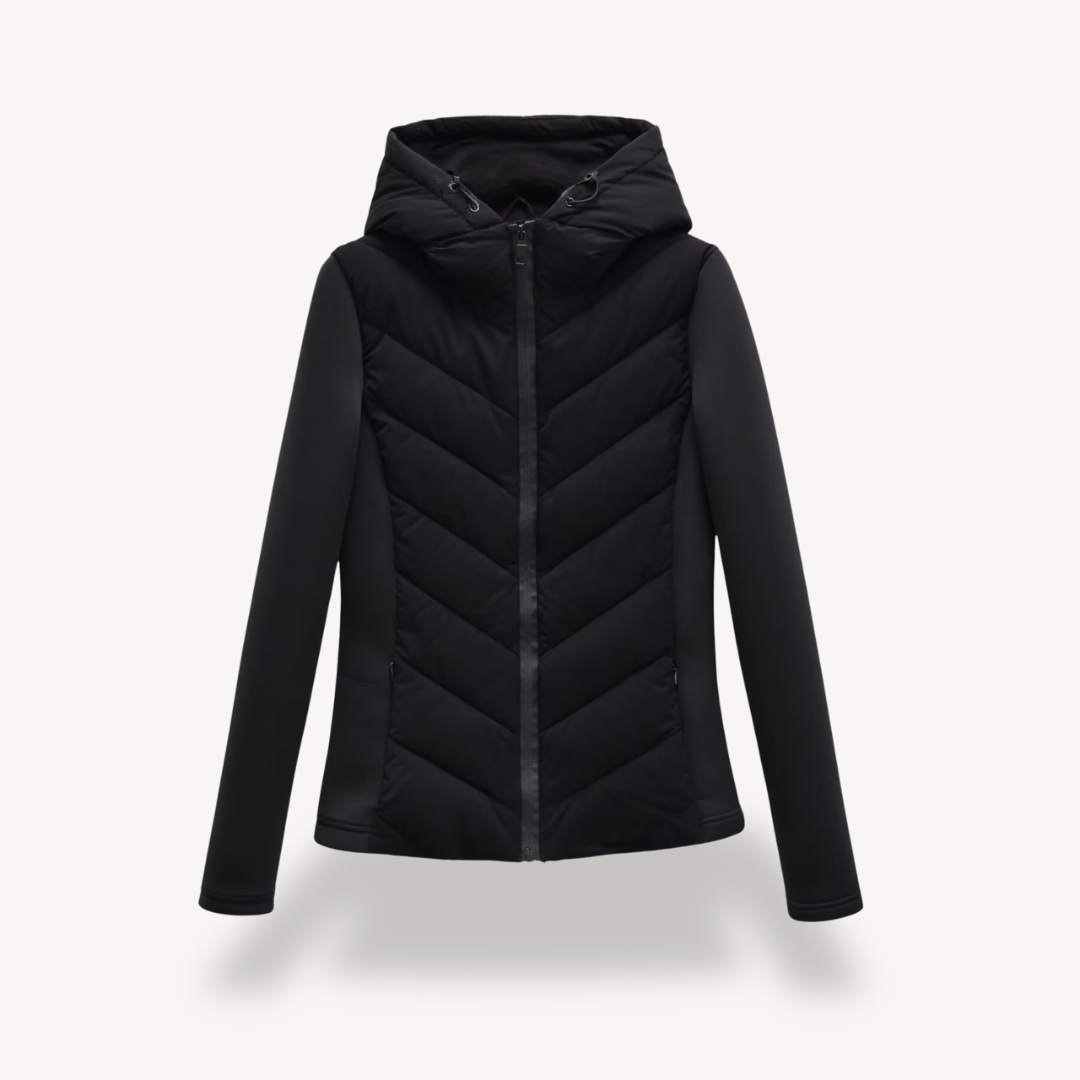 Chevronna - Hooded Quilted Jacket Cool Weather Layering — view 3 of 9