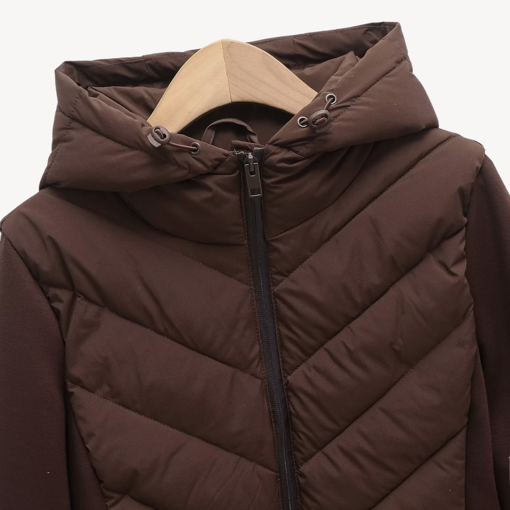 Chevronna - Hooded Quilted Jacket Cool Weather Layering — view 6 of 9
