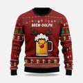 Christmas Jumper Funny Oversized Colorblock Holiday Print Crew Neck