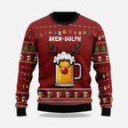 Christmas Jumper Funny Oversized Colorblock Holiday Print Crew Neck
