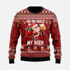 Christmas Jumper Funny Oversized Colorblock Holiday Print Crew Neck — view 3 of 7