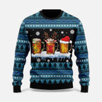 Christmas Jumper Funny Oversized Colorblock Holiday Print Crew Neck — view 4 of 7