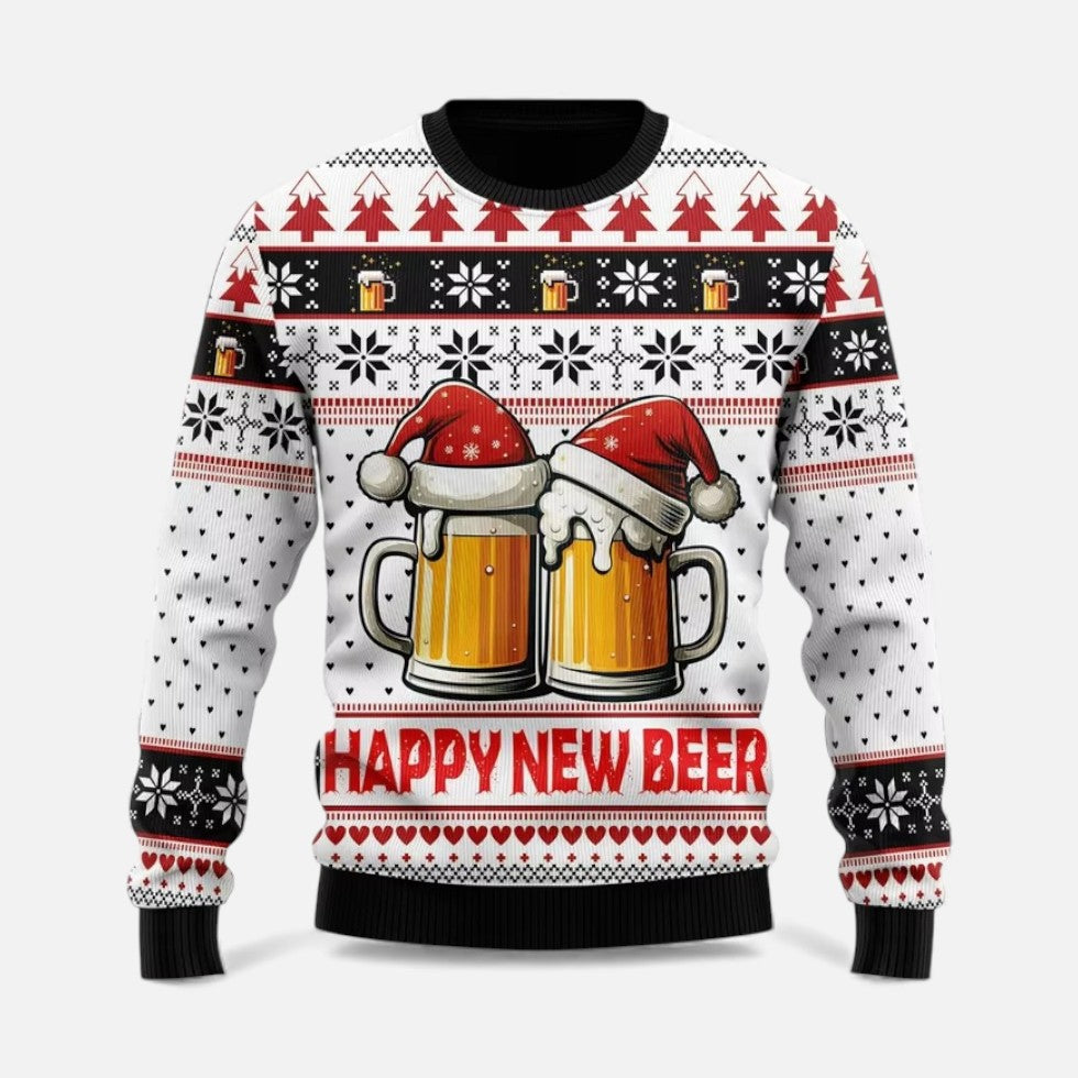 Christmas Jumper Funny Oversized Colorblock Holiday Print Crew Neck — view 5 of 7