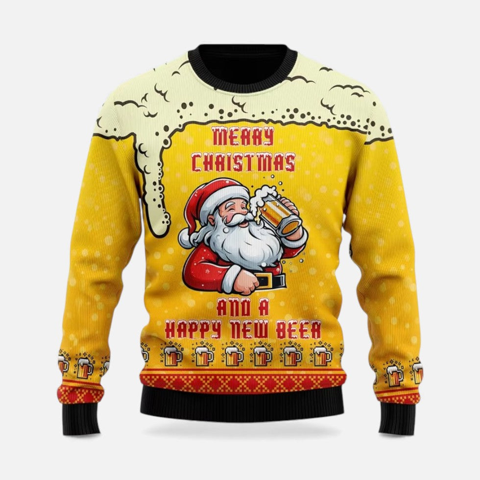 Christmas Jumper Funny Oversized Colorblock Holiday Print Crew Neck — view 6 of 7