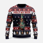 Christmas Jumper Funny Oversized Colorblock Holiday Print Crew Neck — view 7 of 7