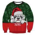 Christmas Jumper Funny Ugly Unisex Crew Neck Colour Block Ribbed Cuffs