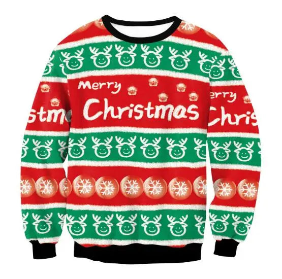 Christmas Jumper Funny Ugly Unisex Crew Neck Colour Block Ribbed Cuffs — view 3 of 5