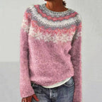 Christmas Jumper Women's Fair Isle Crew Neck Knitted Jacquard Pattern — view 10 of 10