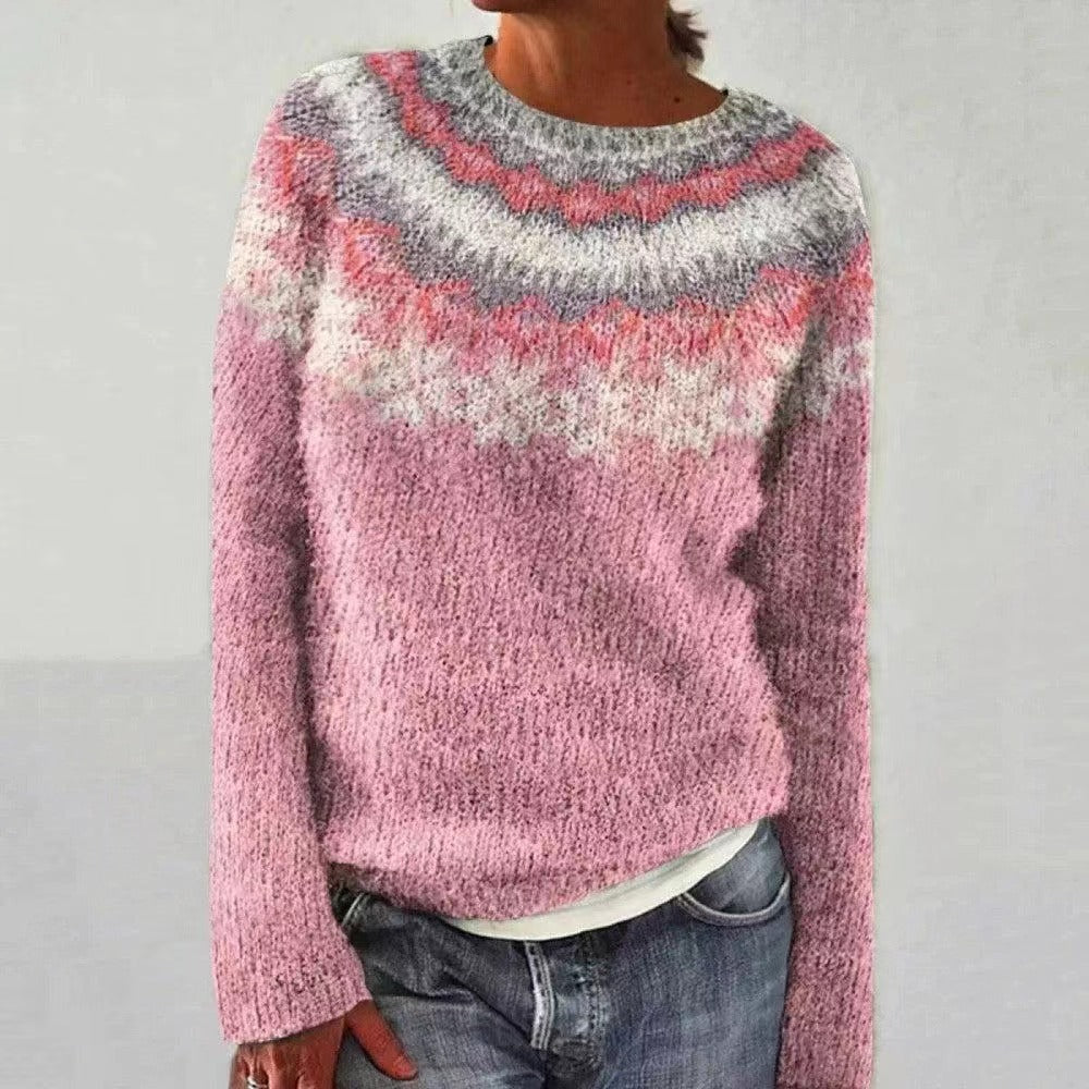 Christmas Jumper Women's Fair Isle Crew Neck Knitted Jacquard Pattern — view 10 of 10