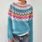 Christmas Jumper Women's Fair Isle Crew Neck Knitted Jacquard Pattern — view 2 of 10
