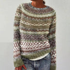 Christmas Jumper Women's Fair Isle Crew Neck Knitted Jacquard Pattern — view 3 of 10