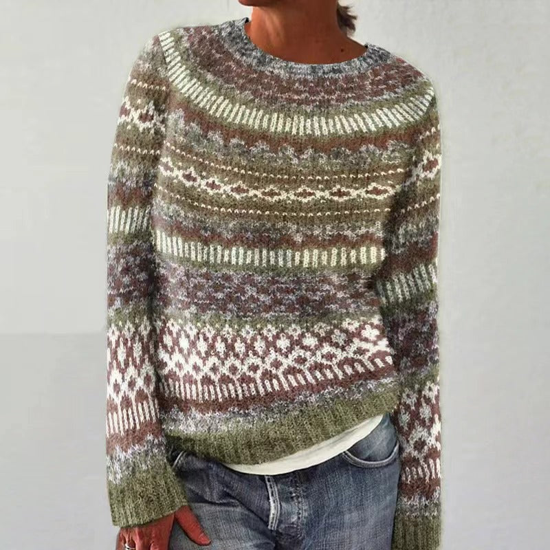 Christmas Jumper Women's Fair Isle Crew Neck Knitted Jacquard Pattern — view 3 of 10